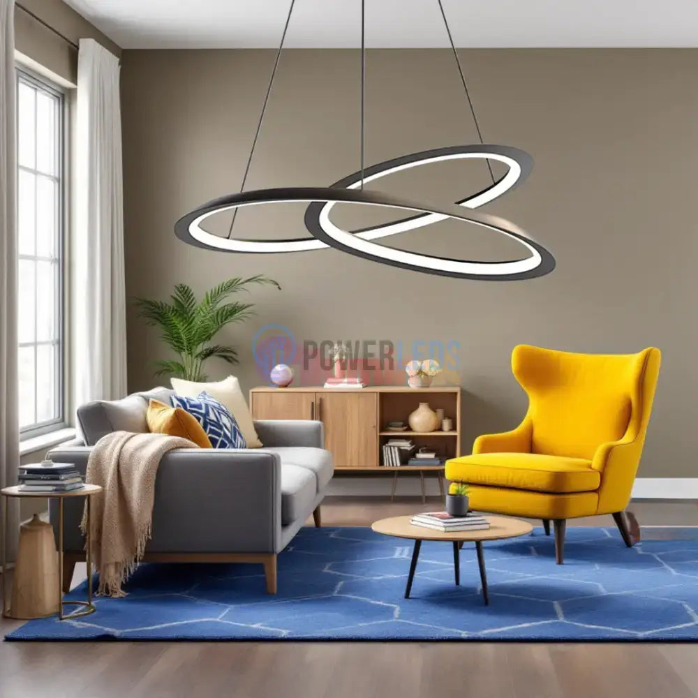 Lustra LED Suspendata 120W Lumea Black Telecomanda Echivalent 600W powerleds.ro