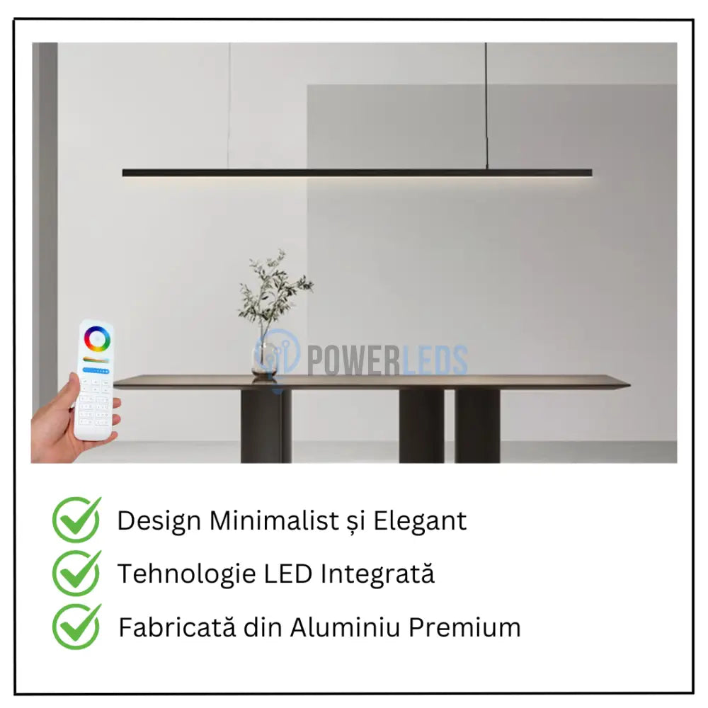 Lustra LED 36W OFFICE Suspendata Black cu Telecomanda SE-P1936-100 BK NEAGRA / SUSPENDATE Lighting Fixtures