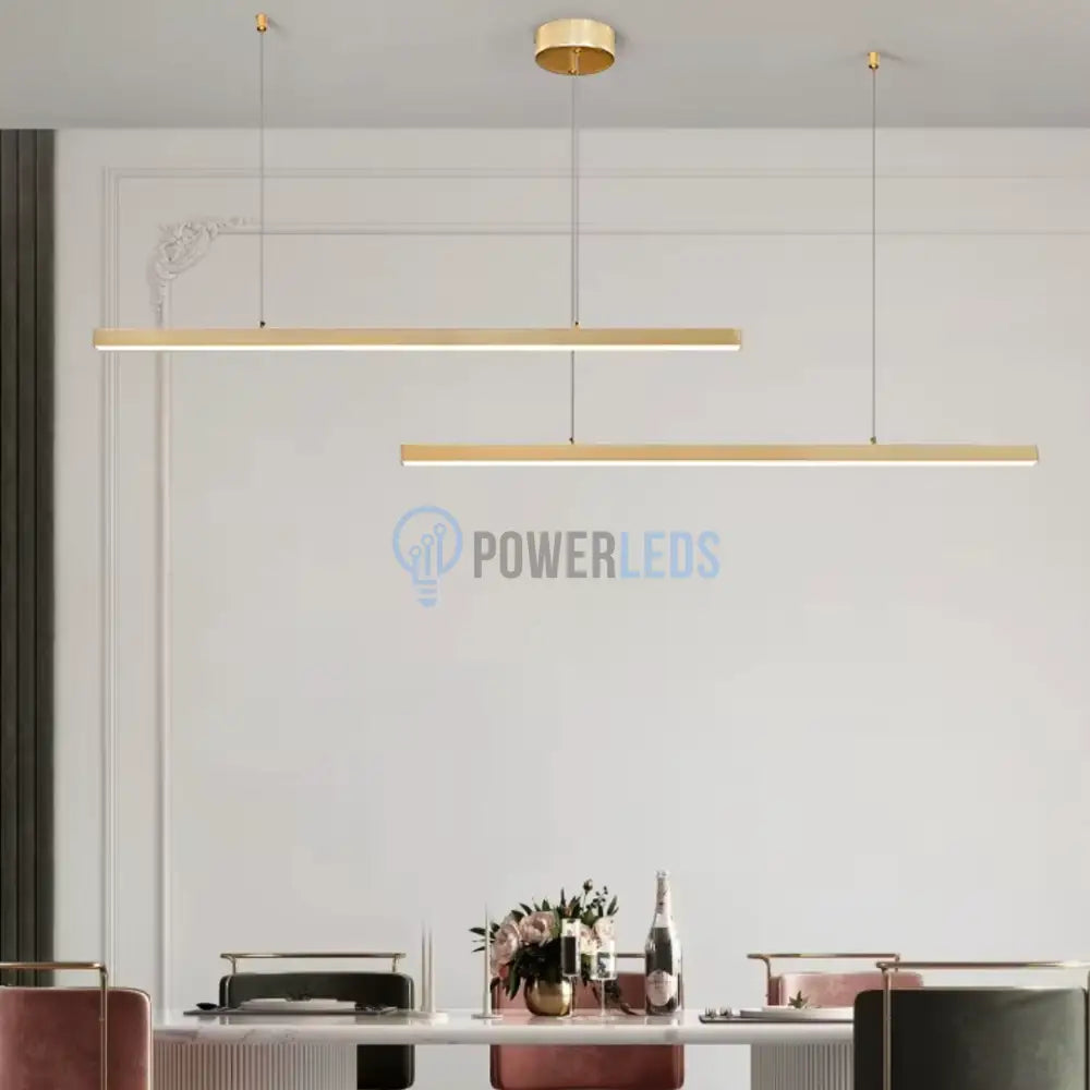 Lustra LED 72W OFFICE Suspendata Gold cu Telecomanda P1936-90 GD AURIE / SUSPENDATE Lighting Fixtures