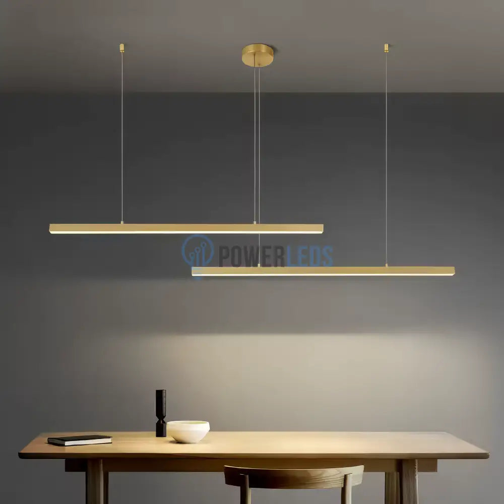 Lustra LED 72W OFFICE Suspendata Gold cu Telecomanda P1936-90 GD AURIE / SUSPENDATE Lighting Fixtures