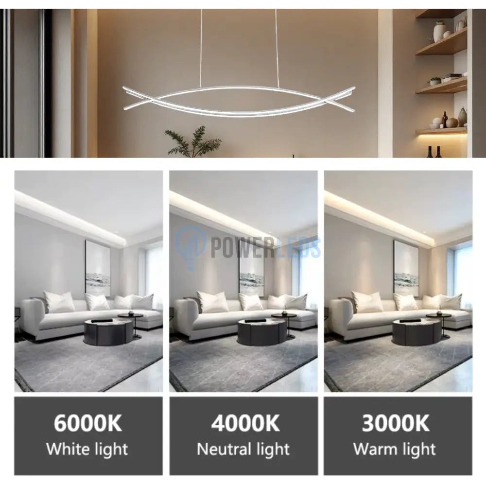 Lustra LED 80W OFFICE Suspendata WHITE cu Telecomanda WHITE / 120CM / SUSPENDATE Lighting Fixtures