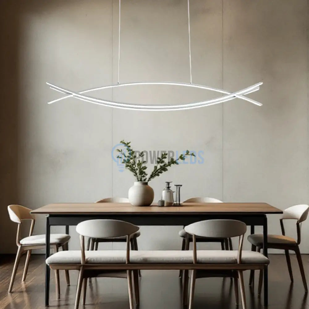 Lustra LED 80W OFFICE Suspendata WHITE cu Telecomanda WHITE / 120CM / SUSPENDATE Lighting Fixtures