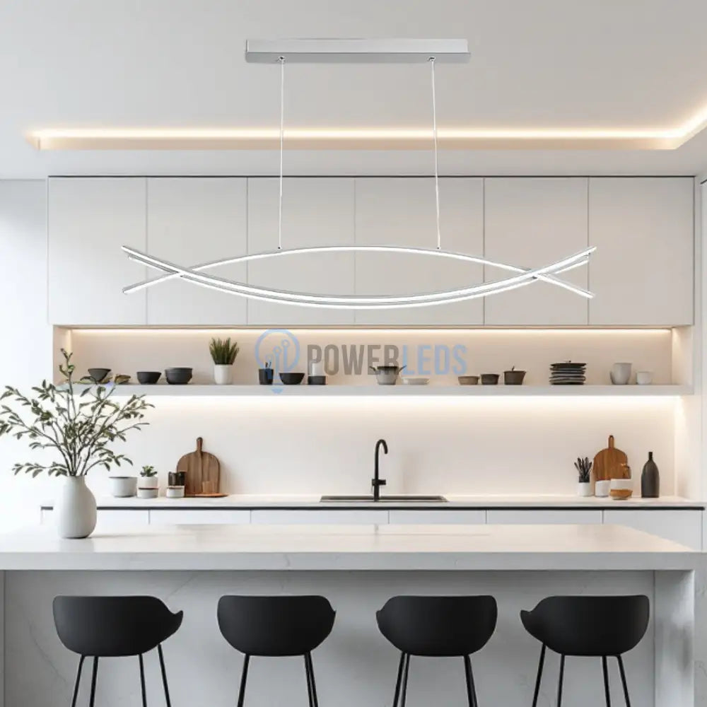 Lustra LED 80W OFFICE Suspendata WHITE cu Telecomanda WHITE / 120CM / SUSPENDATE Lighting Fixtures