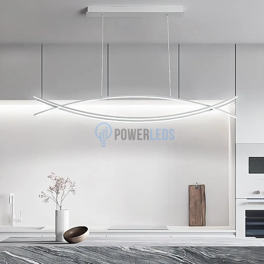 Lustra LED 80W OFFICE Suspendata WHITE cu Telecomanda WHITE / 120CM / SUSPENDATE Lighting Fixtures