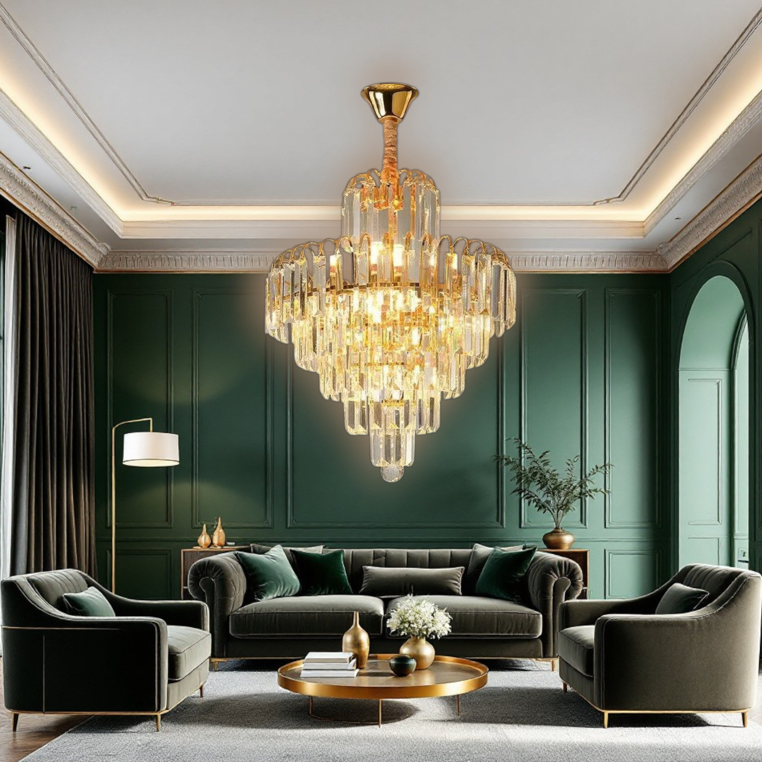 Candelabru Cristal Gold Imperator 40x90CM 5xE14