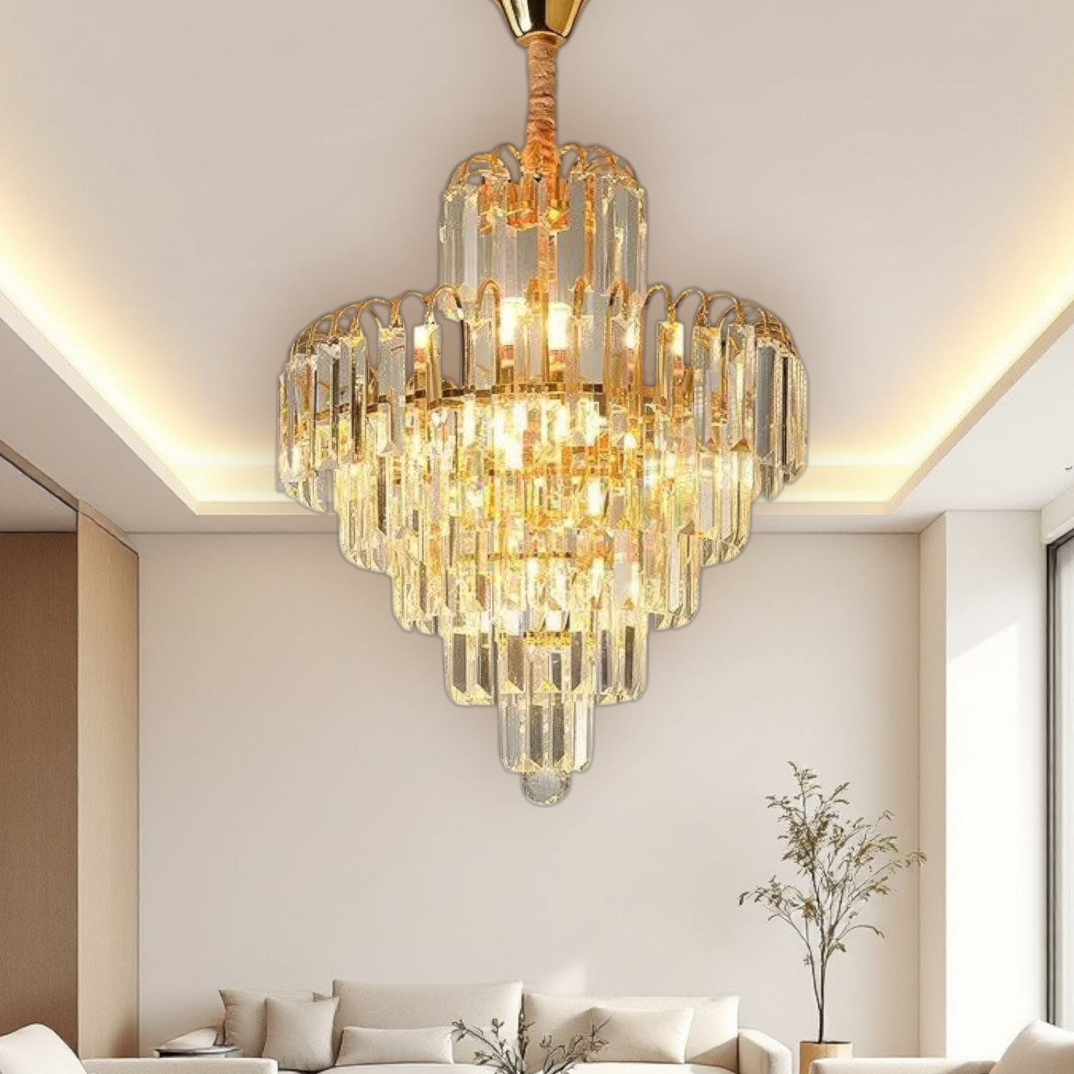 Candelabru Cristal Gold Imperator 40x90CM 5xE14