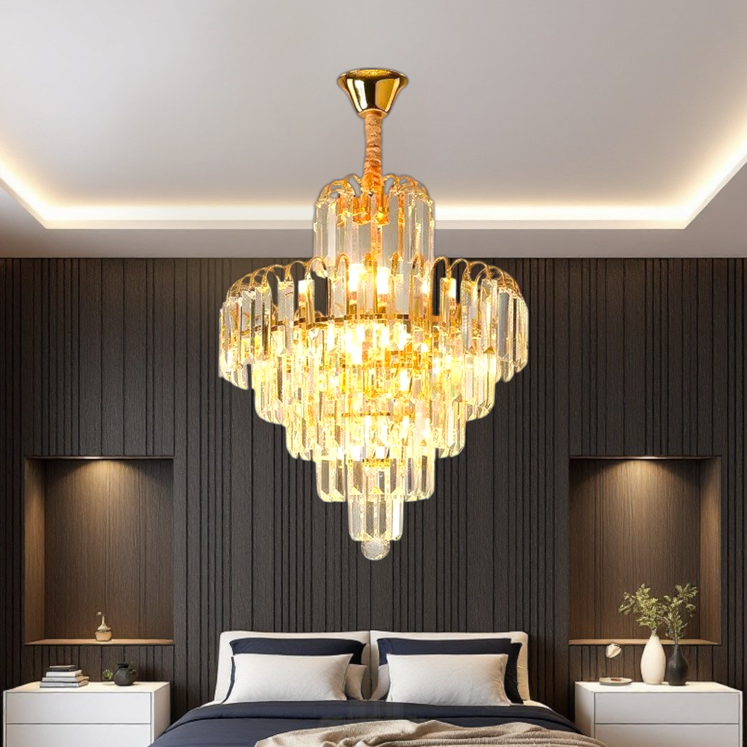 Candelabru Cristal Gold Imperator 40x90CM 5xE14