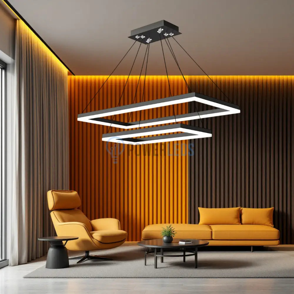 Lustra LED Suspendata Black 120cm Liniara Echivalent 400W Telecomanda (Copy) powerleds.ro
