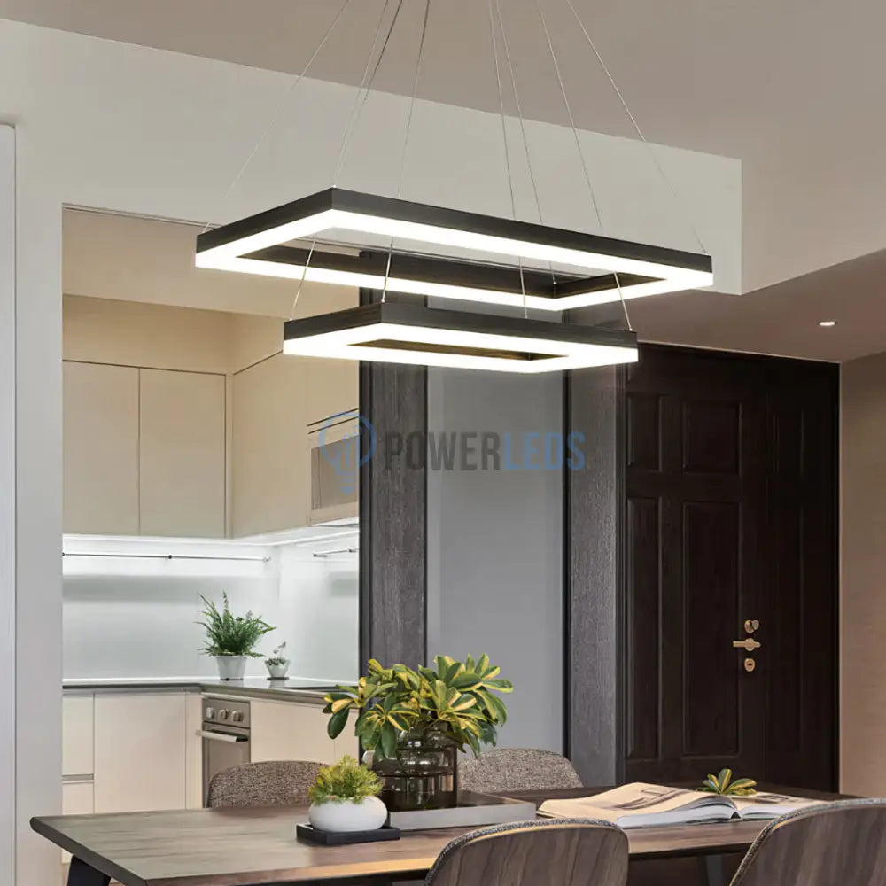 Lustra LED Suspendata Black 120cm Liniara Echivalent 400W Telecomanda (Copy) powerleds.ro