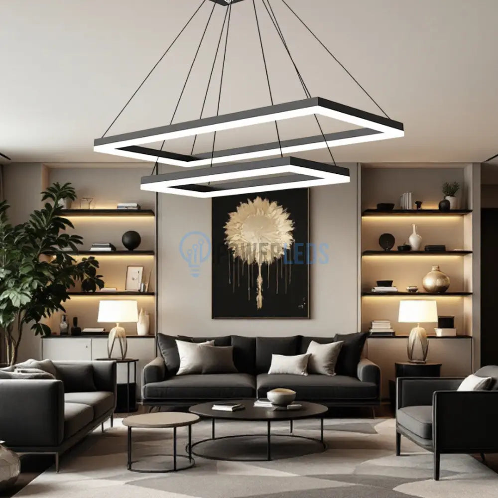 Lustra LED Suspendata Black 120cm Liniara Echivalent 400W Telecomanda (Copy) powerleds.ro