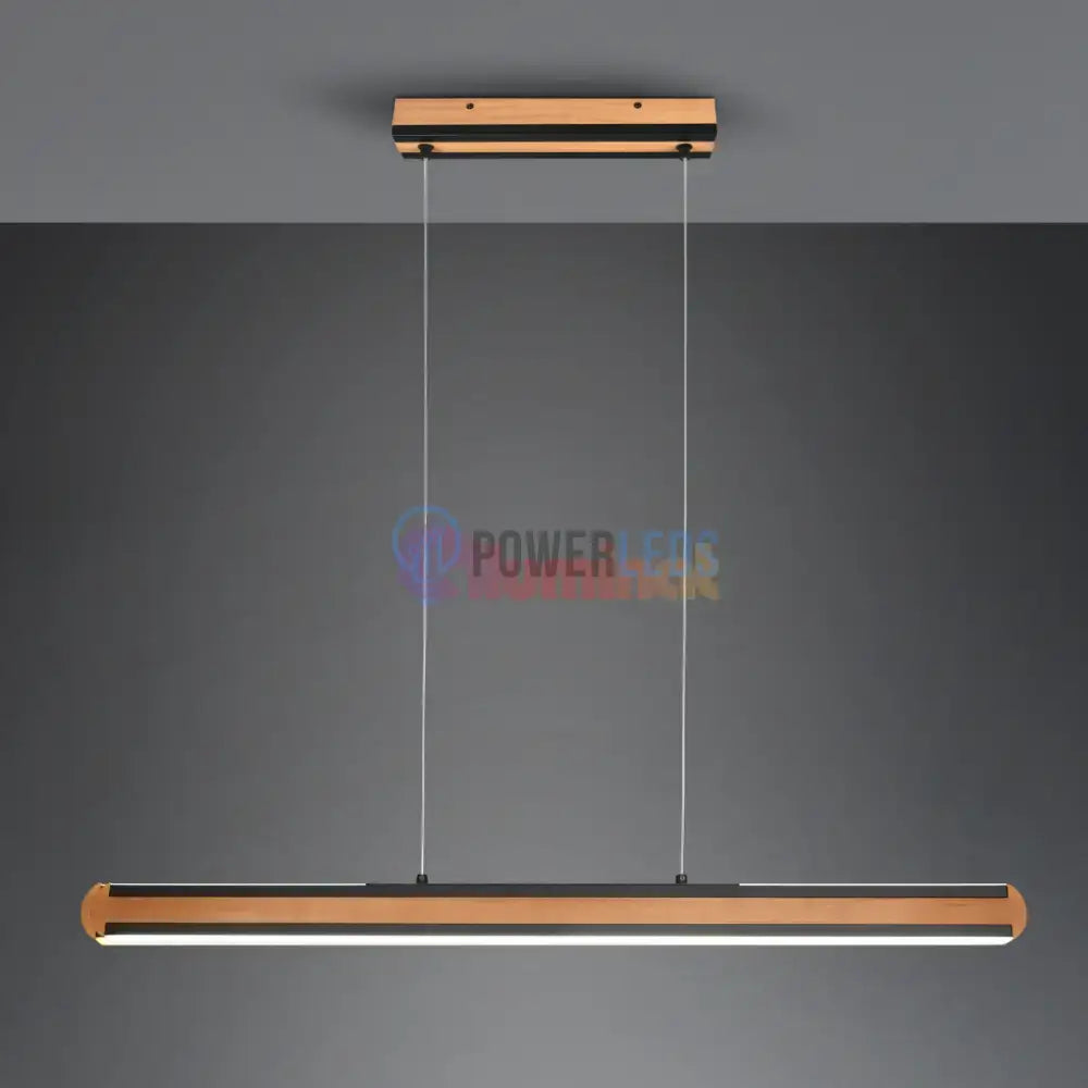 Lustra LED Suspendata DEACON Wood Echivalent 500W powerleds.ro