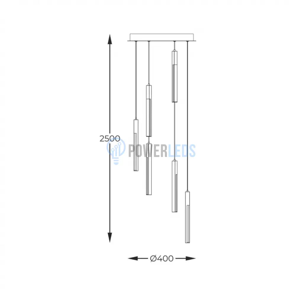 Lustra LED Suspendata ELIOT Lemn Design Echivalent 300W powerleds.ro