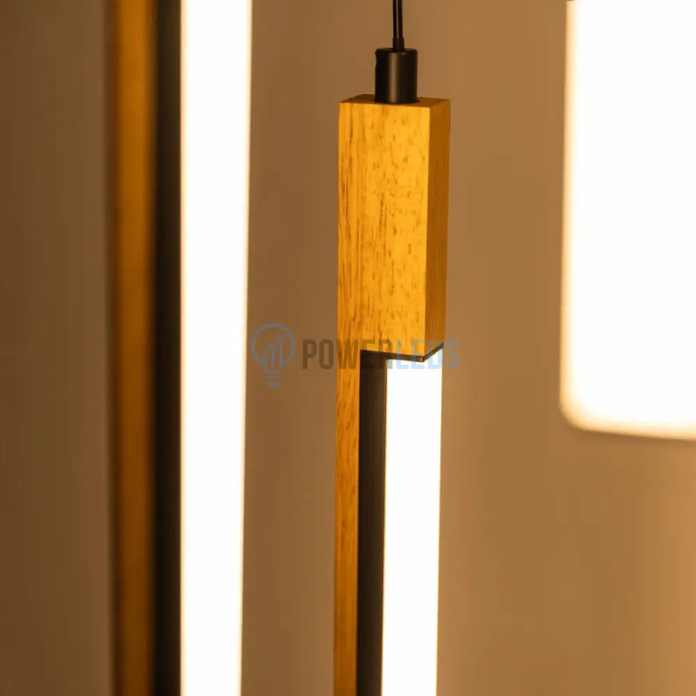 Lustra LED Suspendata ELIOT Lemn Design Echivalent 300W powerleds.ro