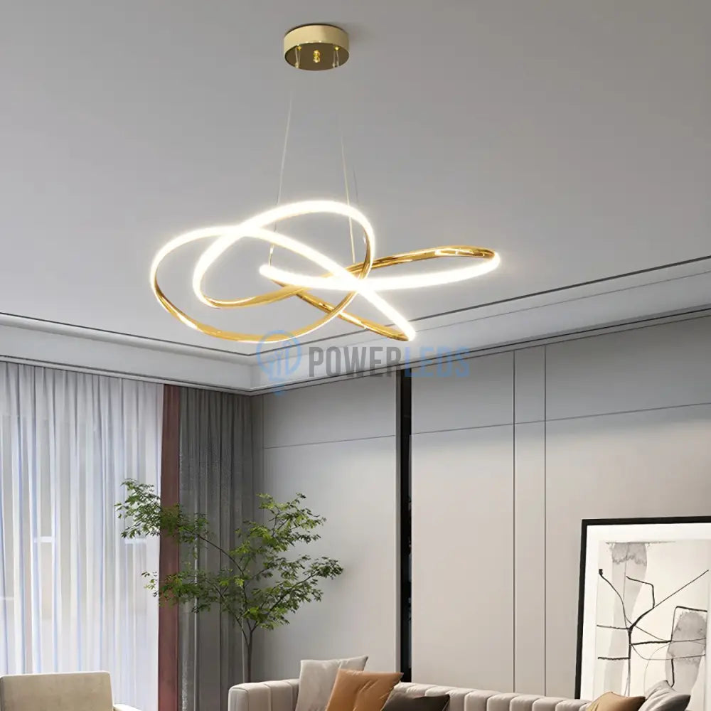 Lustra Led Suspendata Eternity Gold Echivalent 800W Telecomanda Lighting Fixtures