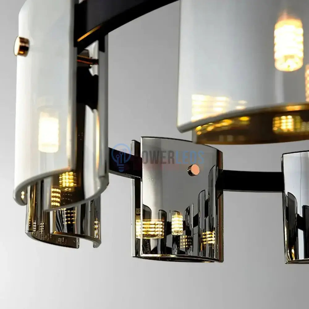 Lustra LED G9X6 Modern Black Glass NEAGRA / SUSPENDATE Lighting Fixtures