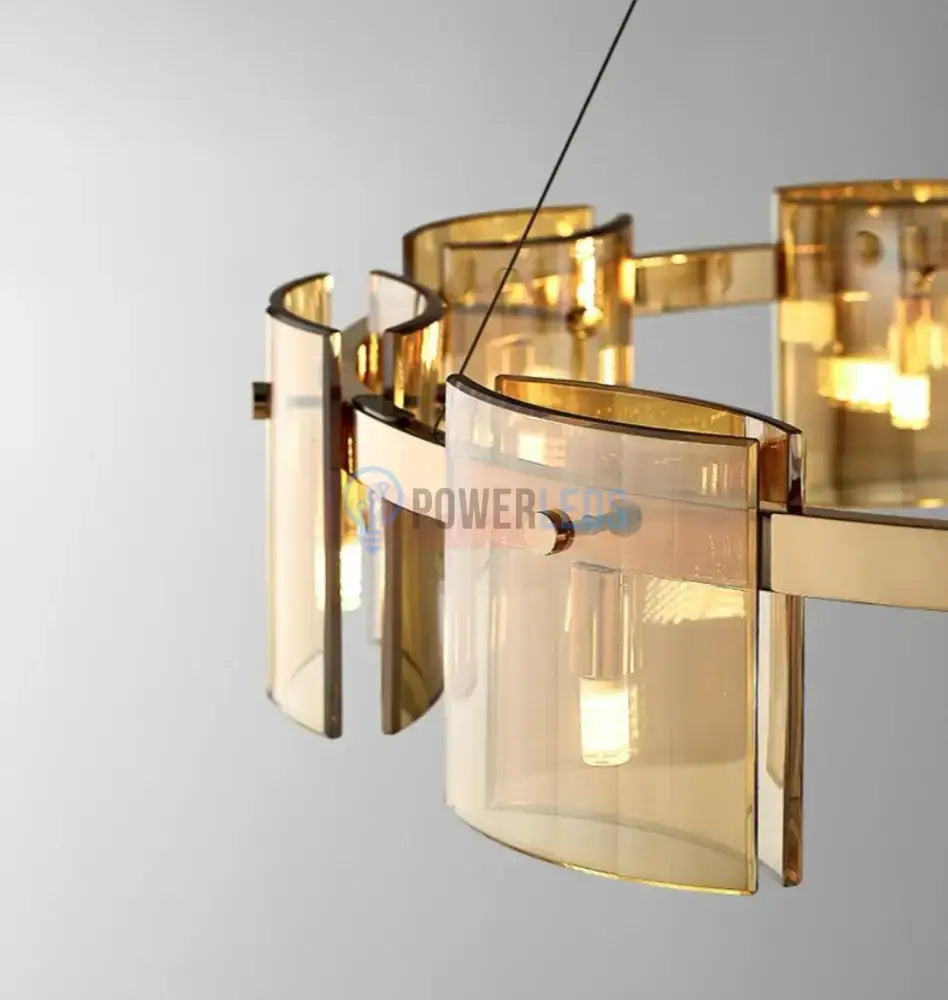 Lustra LED Suspendata Faye G9X6 Modern Gold Glass AURIE / SUSPENDATA Chandeliers Crystal
