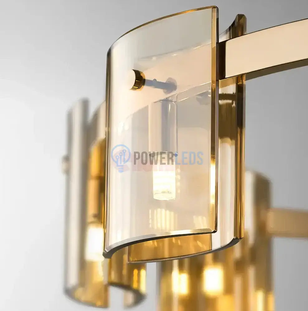 Lustra LED Suspendata Faye G9x5 Modern Gold Glass AURIE / SUSPENDATA Chandeliers Crystal