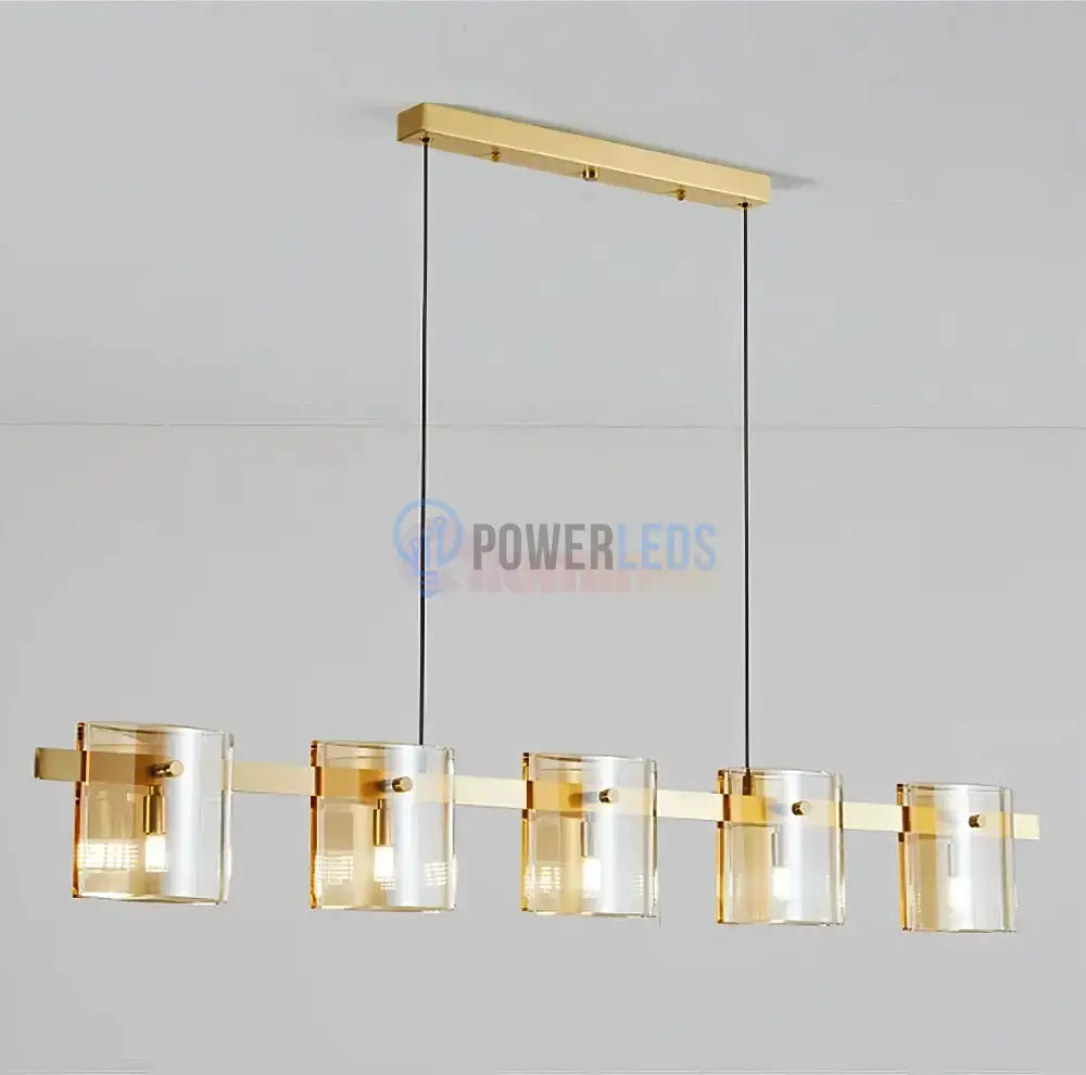 Lustra LED Suspendata Faye G9x5 Modern Gold Glass AURIE / SUSPENDATA Chandeliers Crystal