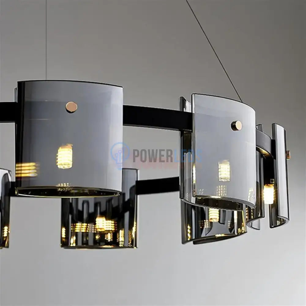 Lustra LED Suspendata Faye G9X9 Modern Black Glass NEAGRA / SUSPENDATE Lighting Fixtures