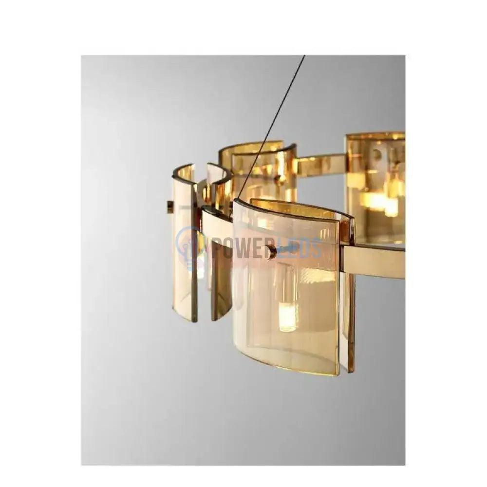 Lustra LED Suspendata Faye G9X9 Modern Gold Glass AURIE / SUSPENDATA Chandeliers Crystal