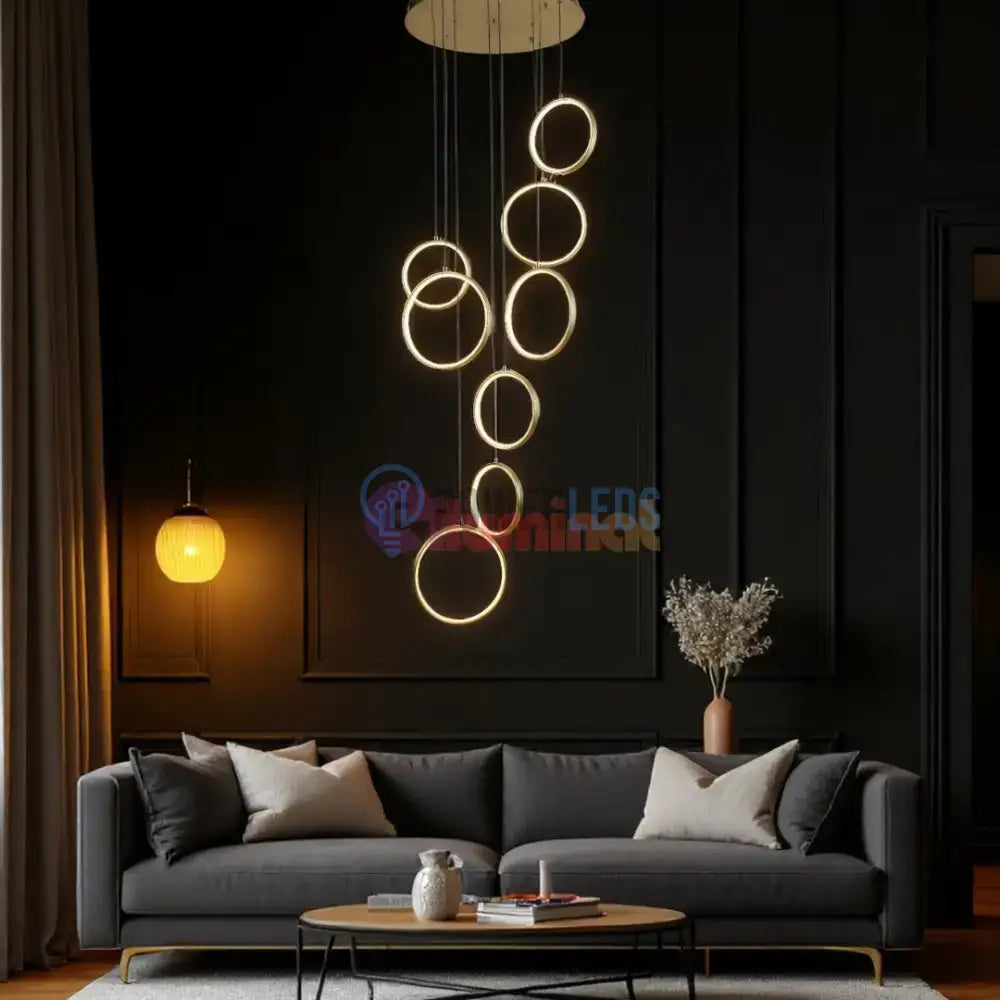 Lustra LED Suspendata GOLD Lightman powerleds.ro