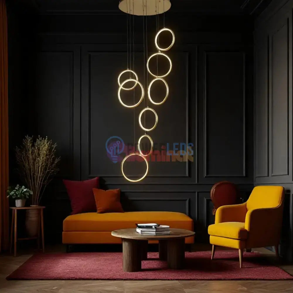 Lustra LED Suspendata GOLD Lightman powerleds.ro