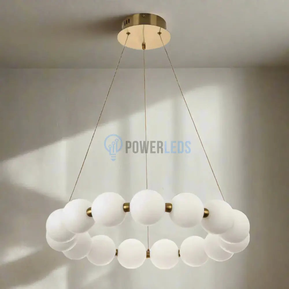 Lustra LED Suspendata Gold PEARL Echivalent 500W Telecomanda powerleds.ro