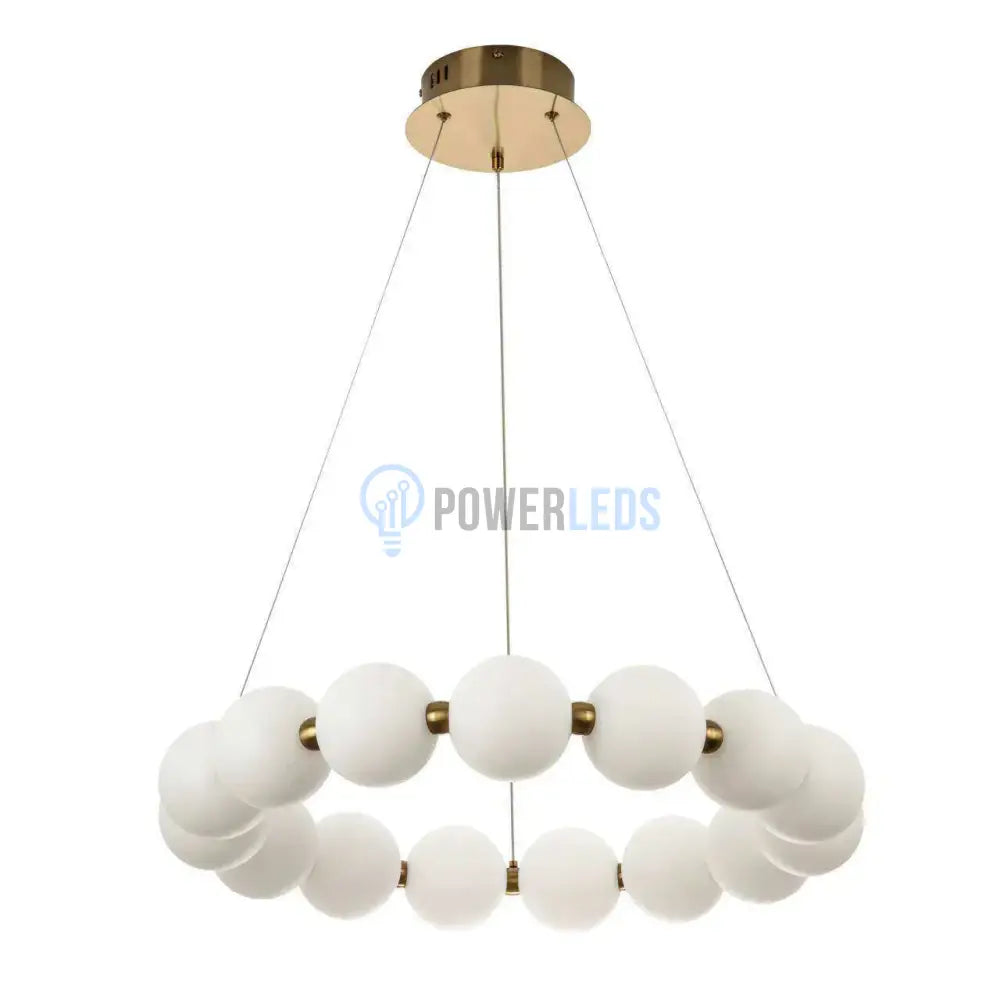 Lustra LED Suspendata Gold PEARL Echivalent 500W Telecomanda powerleds.ro