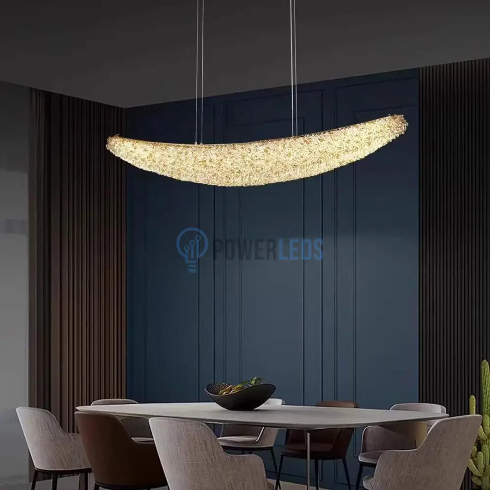 Lustra LED Suspendata Gondola Gold Cristal powerleds.ro