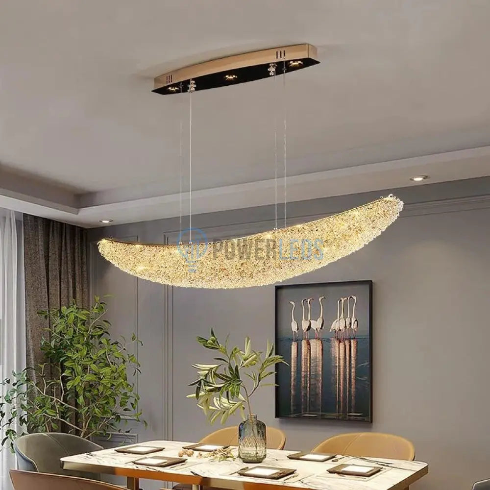 Lustra LED Suspendata Gondola Gold Cristal powerleds.ro