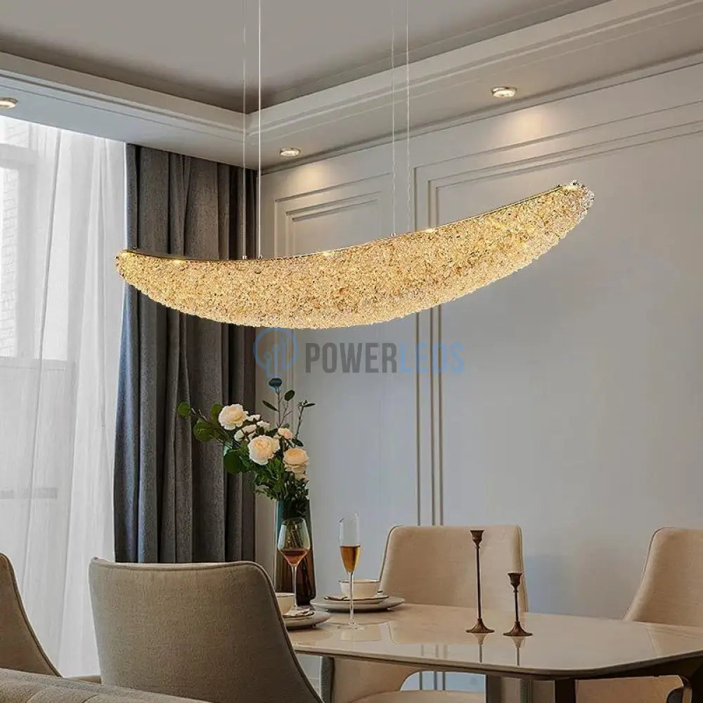 Lustra LED Suspendata Gondola Gold Cristal powerleds.ro