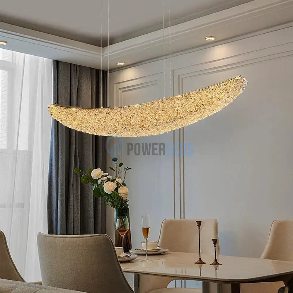Lustra LED Suspendata Gondola Gold Cristal powerleds.ro