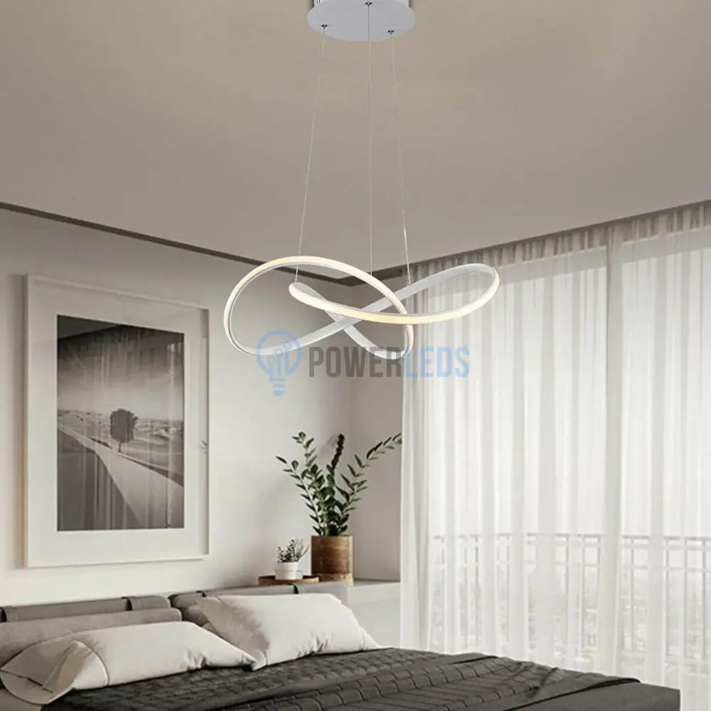 Lustra Led Suspendata Infinity Alba Telecomanda Echivalent 500W Lighting Fixtures