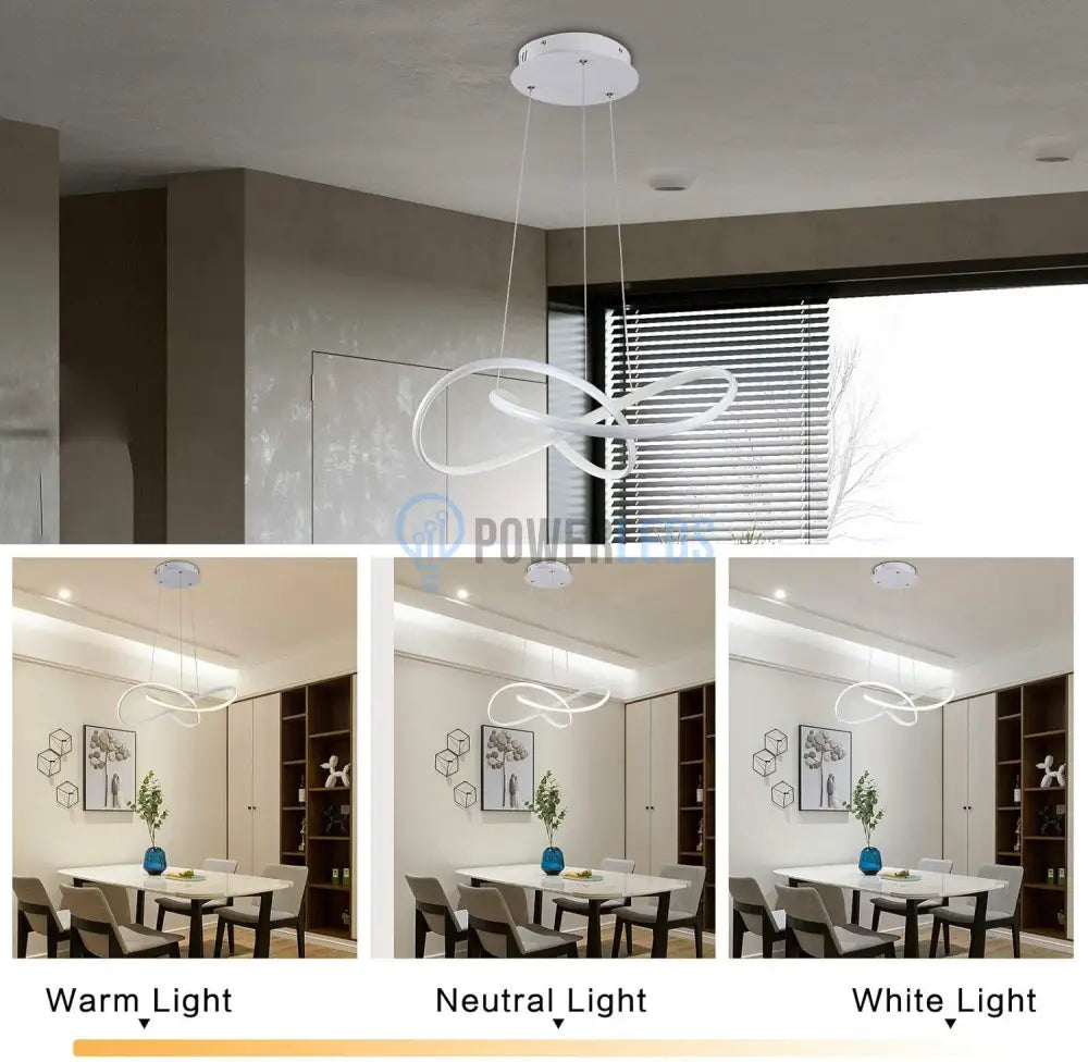 Lustra Led Suspendata Infinity Alba Telecomanda Echivalent 500W Lighting Fixtures