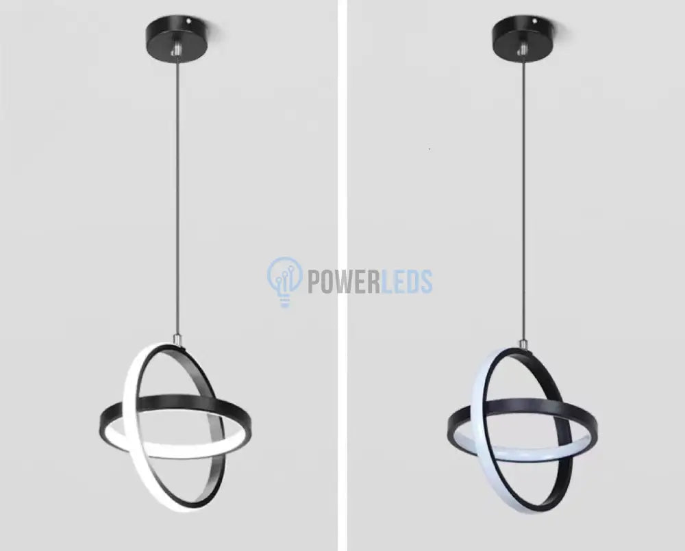 Lustra Led Suspendata 26W Infinity Ring Black 3 Functii Led Ceiling Light