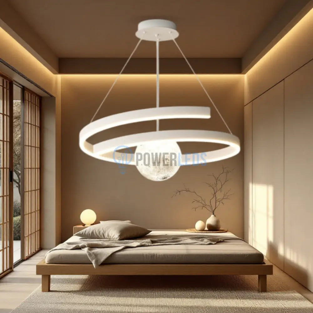 Lustra LED Suspendata INFINITY SPHERE Alba Echivalent 500W