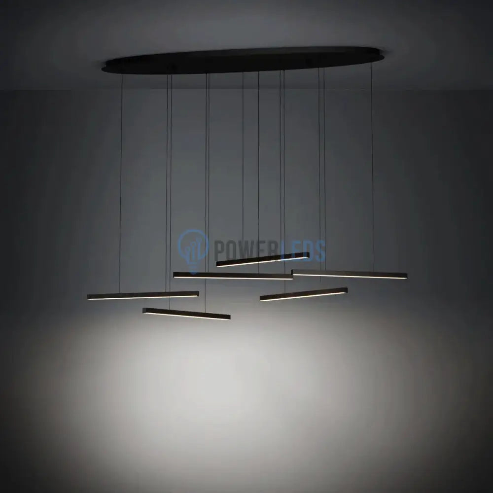 Lustra LED Suspendata Lines Black Echivalent 600W Eglo 39915 powerleds.ro