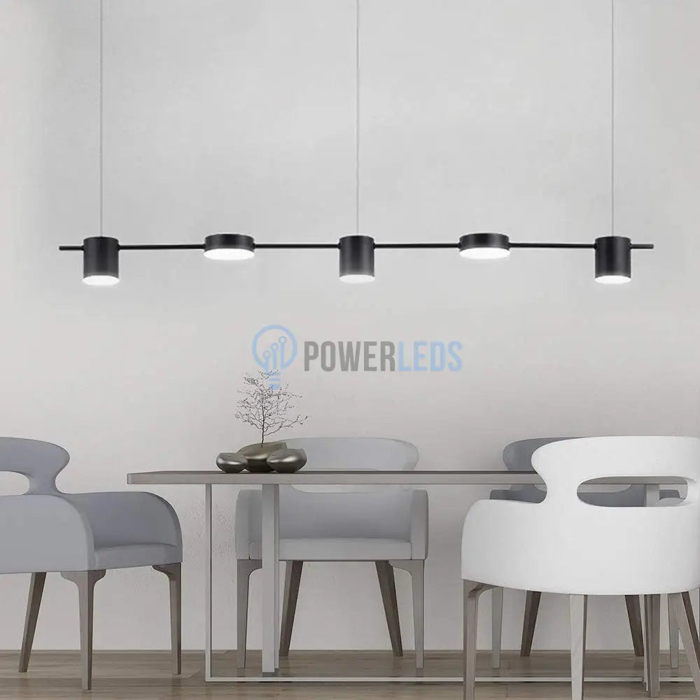 Lustra Led Suspendata Liniara Black Echivalent 400W 2369/5Bk Lighting Fixtures