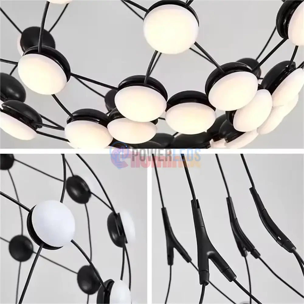 Lustra LED Suspendata LUGARO DIA Black powerleds.ro