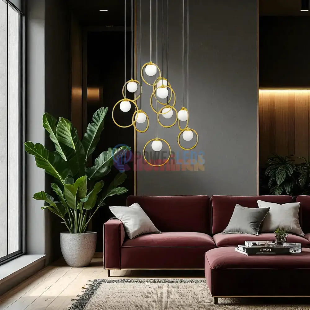 Lustra LED Suspendata SUSPORTOCOLOM Gold powerleds.ro