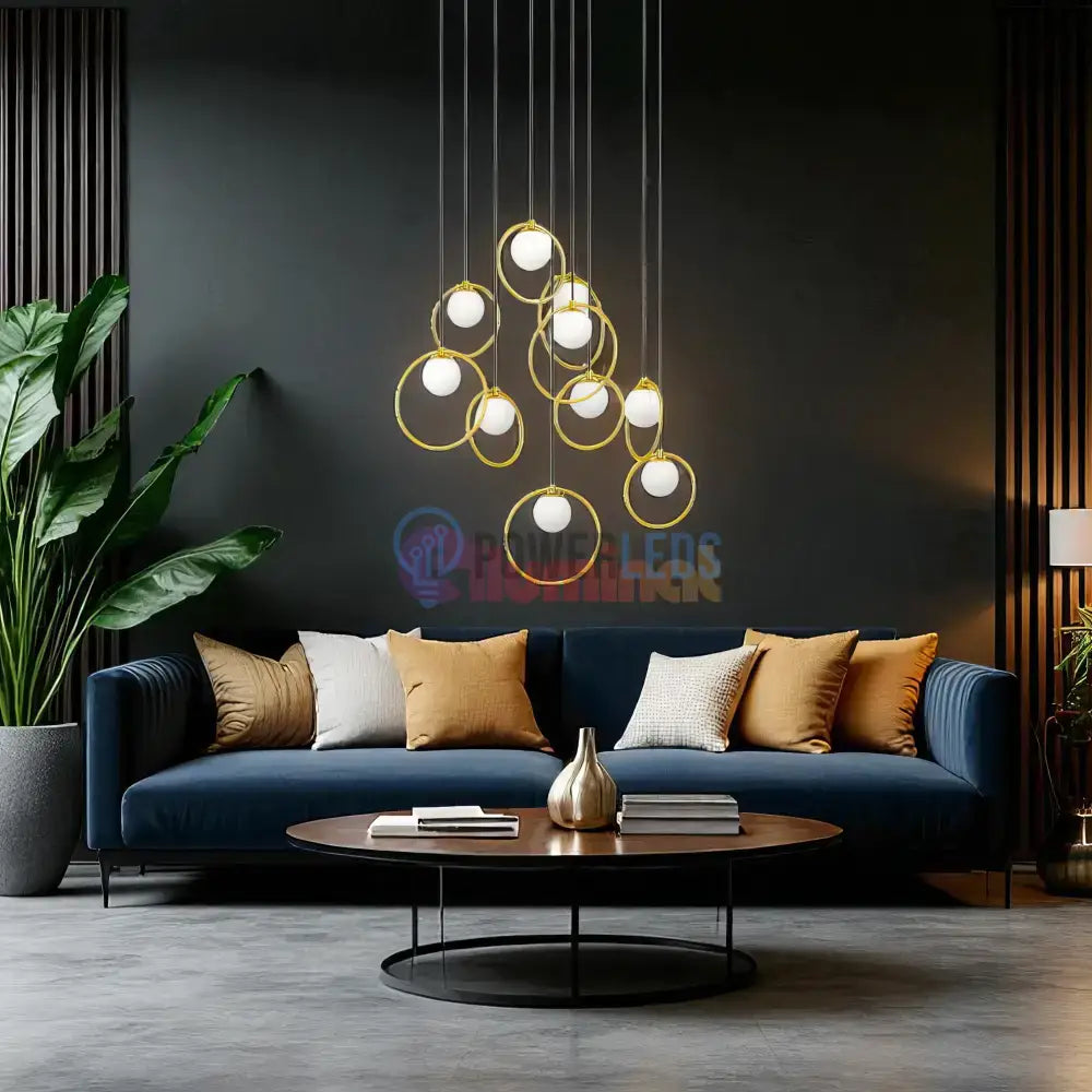 Lustra LED Suspendata SUSPORTOCOLOM Gold powerleds.ro