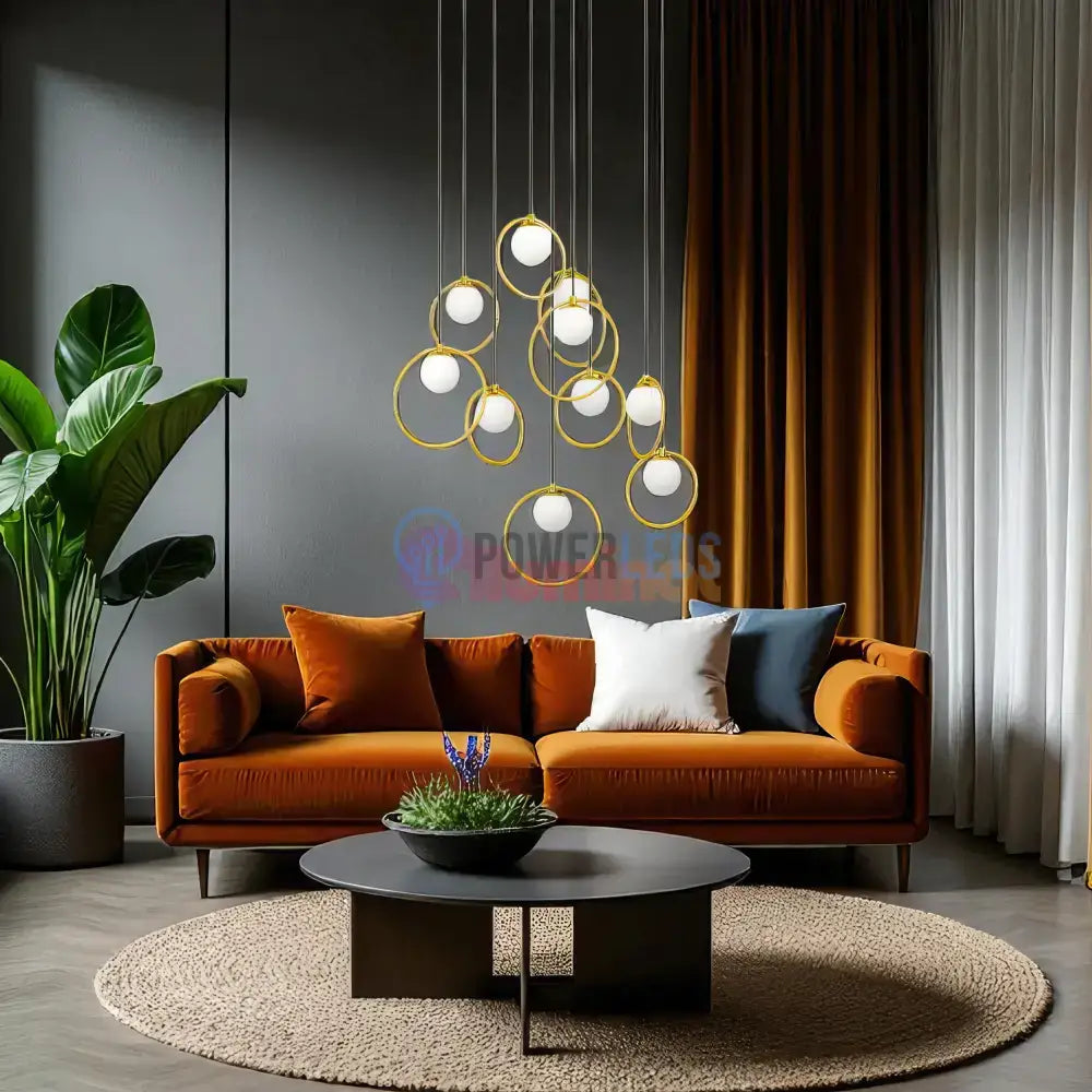 Lustra LED Suspendata SUSPORTOCOLOM Gold powerleds.ro