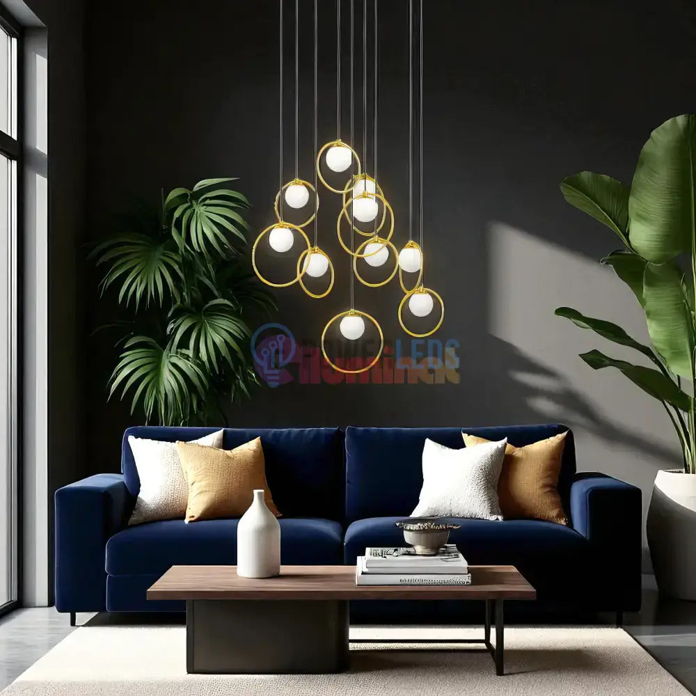Lustra LED Suspendata SUSPORTOCOLOM Gold powerleds.ro