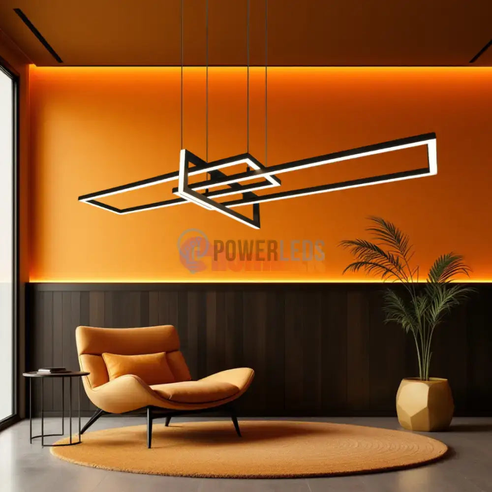 Lustra LED Neagra 34W Suspendata LumaEdge powerleds.ro