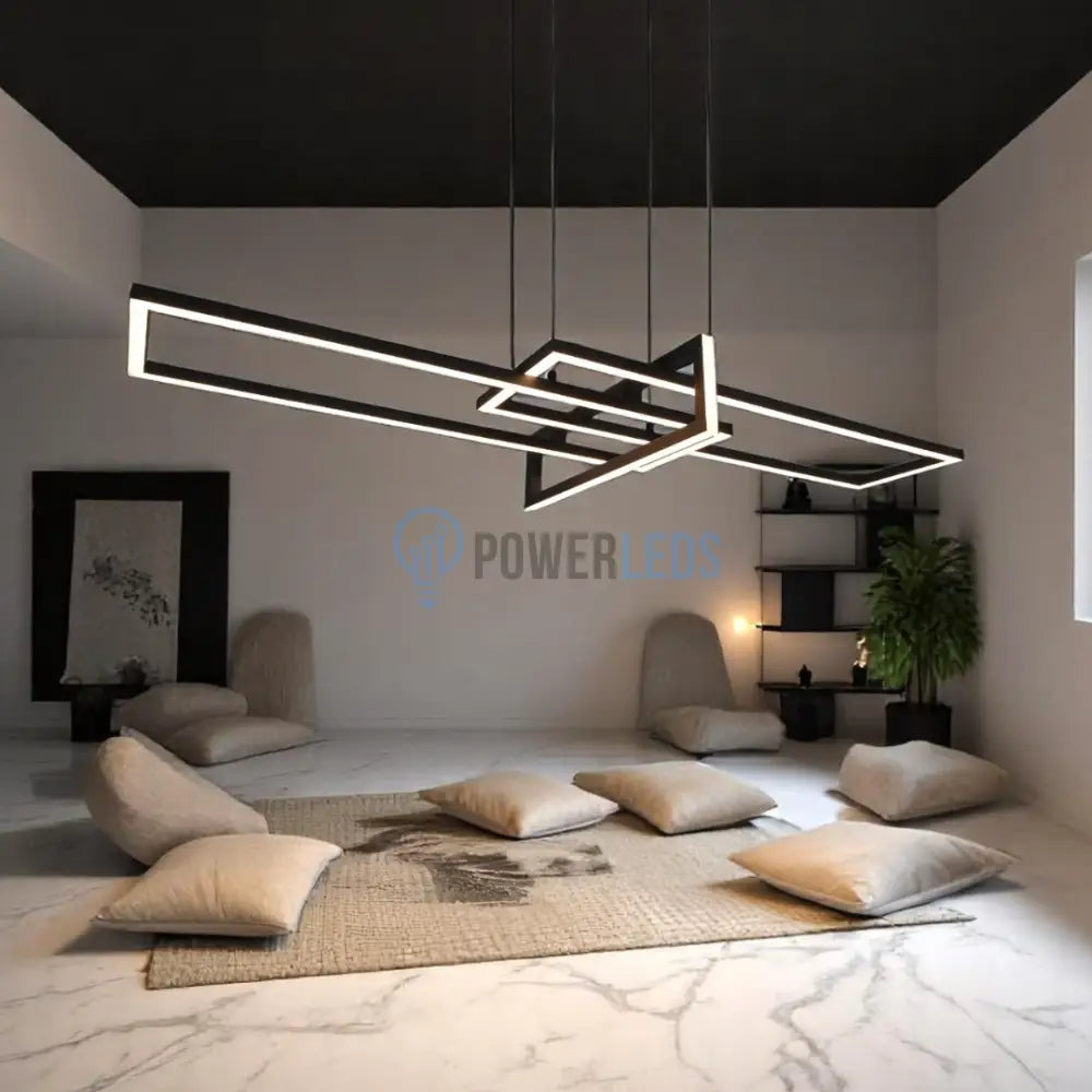 Lustra LED Neagra 34W Suspendata LumaEdge powerleds.ro