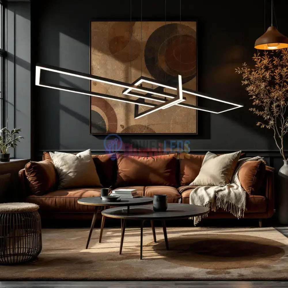 Lustra LED Neagra 34W Suspendata LumaEdge powerleds.ro