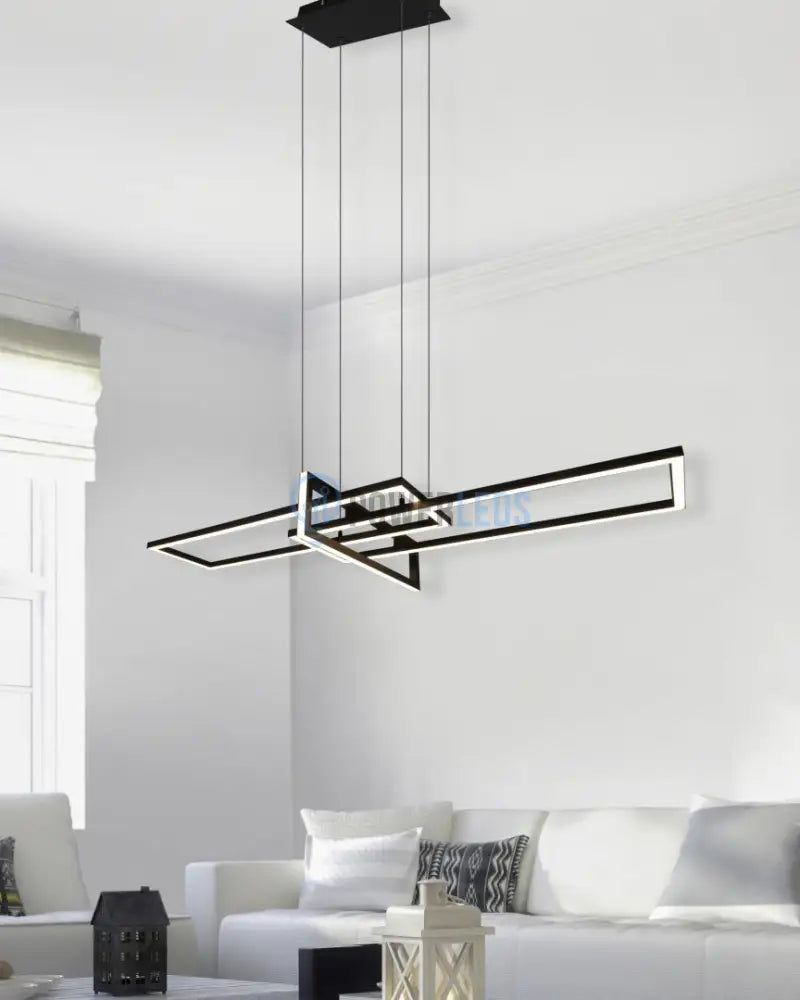 Lustra LED Neagra 34W Suspendata LumaEdge powerleds.ro