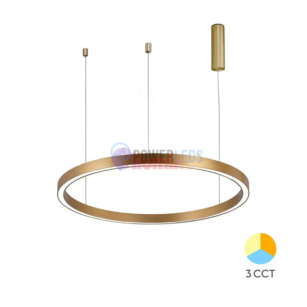 Lustra LED Suspendata TULLIO 60cm Gold 1 Segment Echivalent 300W powerleds.ro