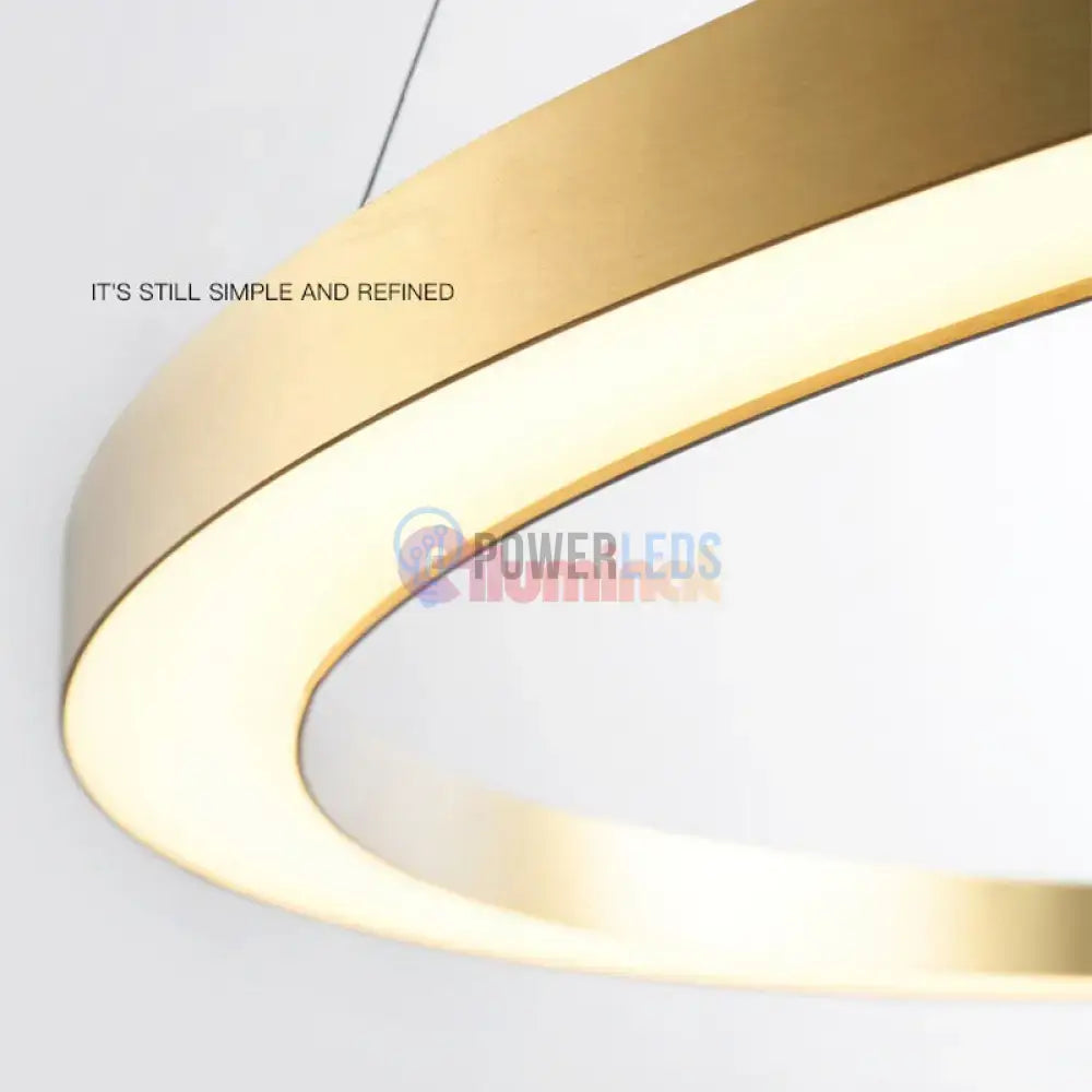 Lustra LED Suspendata TULLIO 60cm Gold 1 Segment Echivalent 300W powerleds.ro