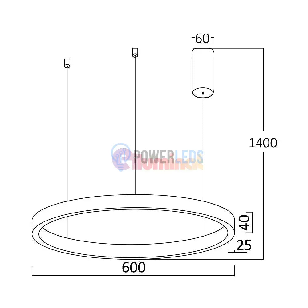 Lustra LED Suspendata TULLIO 60cm Gold 1 Segment Echivalent 300W powerleds.ro